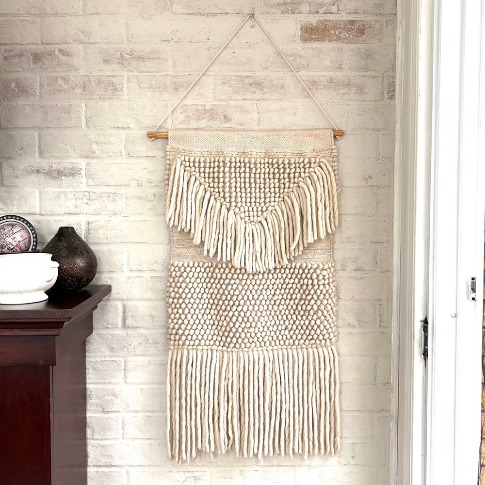 Bohemian Style Wall Art Woven Rug Tapestry 17” x 33”